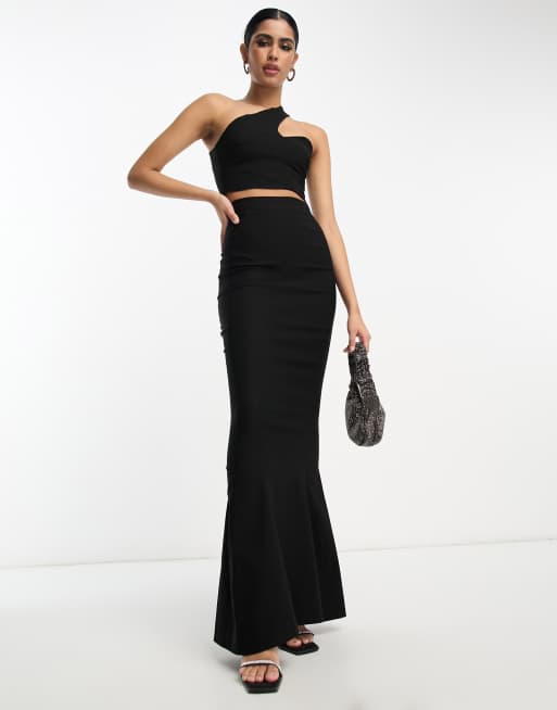 Black evening outlet crop top