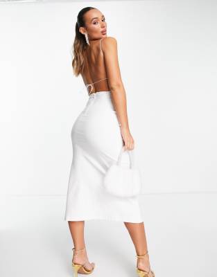 White Strappy Back Dress