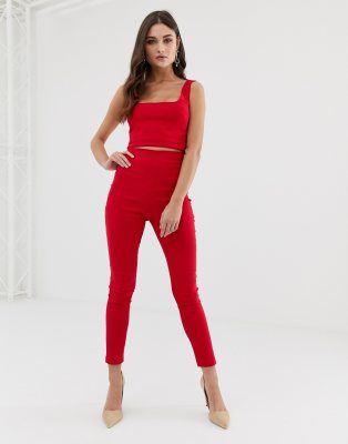 red trouser co ord