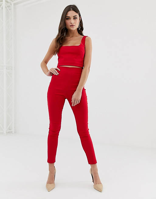 Vesper tailored trousers co-ord in red