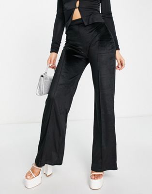 Vesper tailored velvet trouser in black