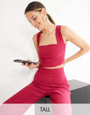 Vesper Tall Vesper Tall crop top co-ord in raspberry-Pink