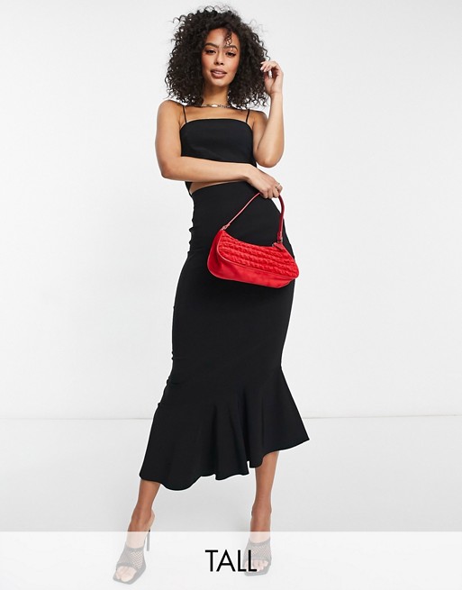 Vesper Tall crop top with slinky straps co-ord in black