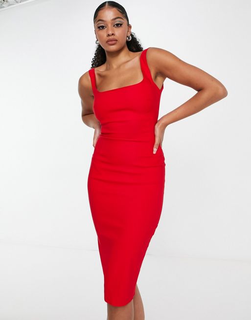 Vesper Tall – Czerwona sukienka midi typu bodycon | ASOS