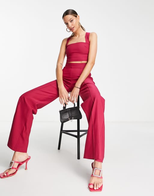 Vesper Tall - Hindbærrød croptop - Del af sæt, 3 af 4