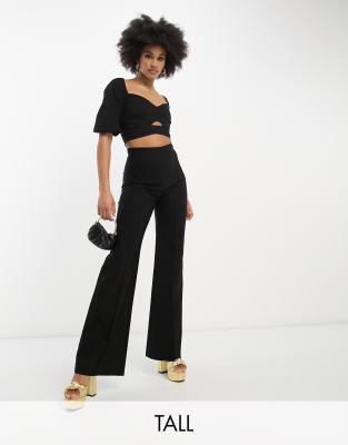 Vesper Tall Wide Leg Pants Contrast In Black - Part Of A Set