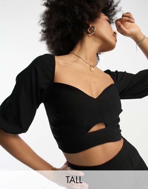 Black formal sales crop top