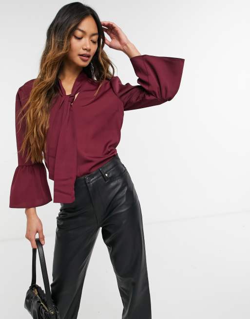 Jester V-Neck Tie-Front Blouse