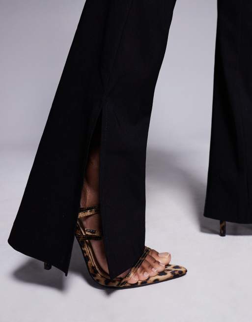 Vesper Wide leg flared trousers in black, 2 of 5