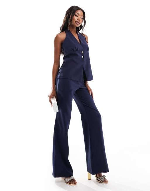 Navy Wide Leg Pants