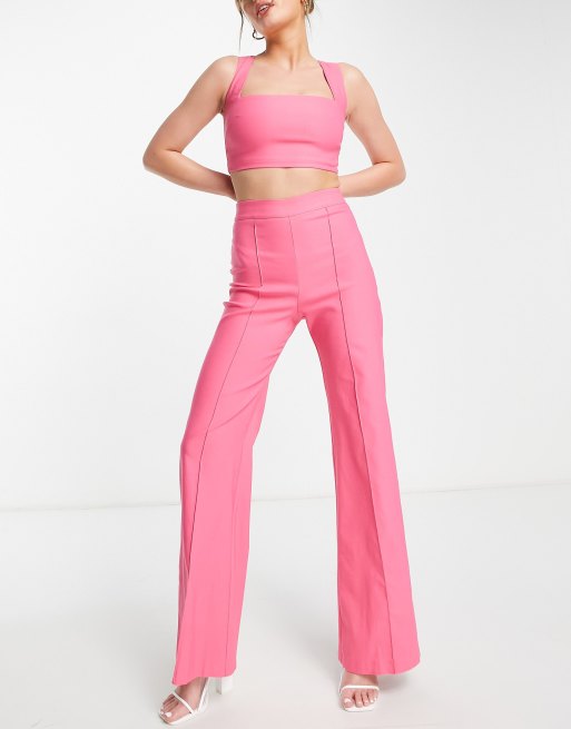 Buy Pink Wide Leg Coord Trousers - 20R, Trousers