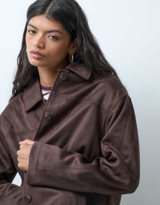 veste en daim synthétique marron foncé, 3 de 4