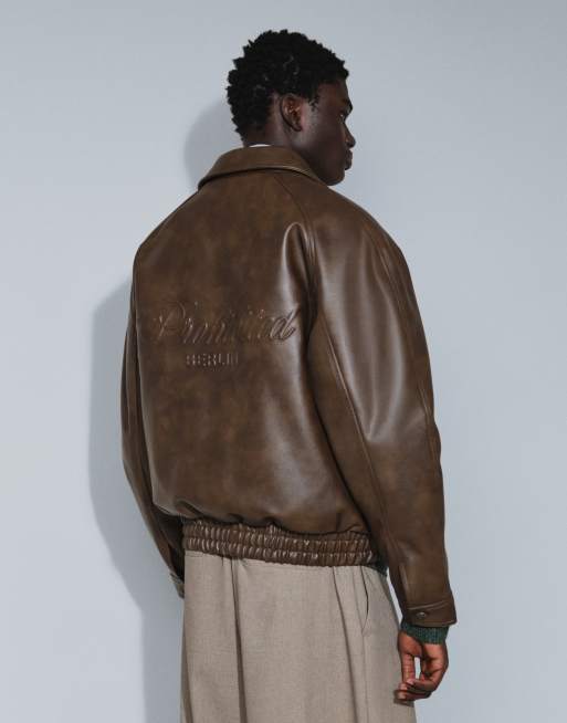 veste en imitation cuir marron, 5 de 7