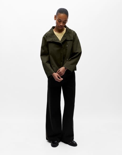 Veste trench à col cheminée vert foncé, 3 de 6