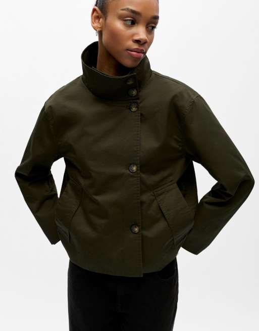 Veste trench à col cheminée vert foncé, 5 de 6