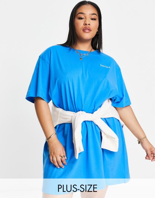 Vestido azul estilo camiseta extragrande Limited de Night Addict Plus