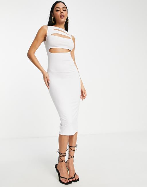 Partina City Económico Mal Vestido blanco ajustado con aberturas de First Distraction The Label | ASOS