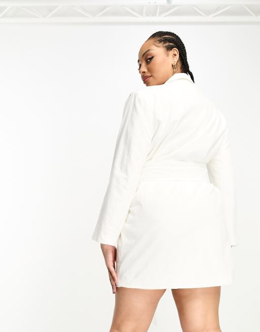 Vestido blanco estilo americana con detalle de lazada de lino exclusivo de 4th & Reckless Plus, 2 de 4