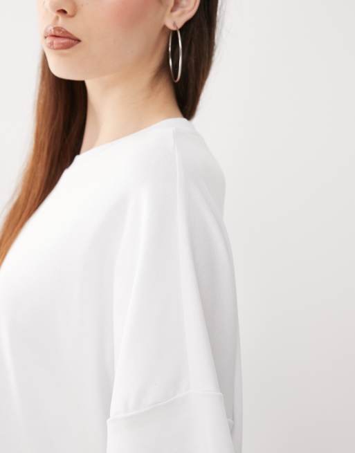 Vestido blanco estilo camiseta de corte cuadrado de Noisy May, 4 de 4