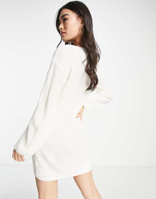Vestido blanco estilo jersey holgado Rhiannon de Threadbare | ASOS