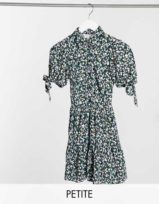 Vestido camisero azul con estampado floral de Miss Selfridge Petite