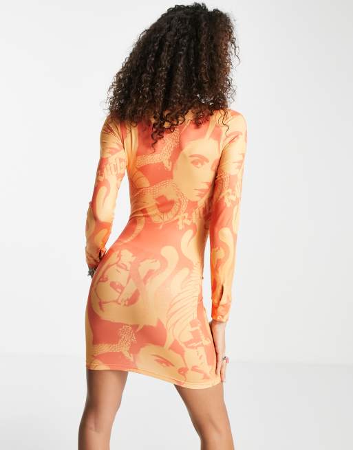 Vestido camisero con estampado de póster de Reclaimed Vintage Inspired, 4 de 4