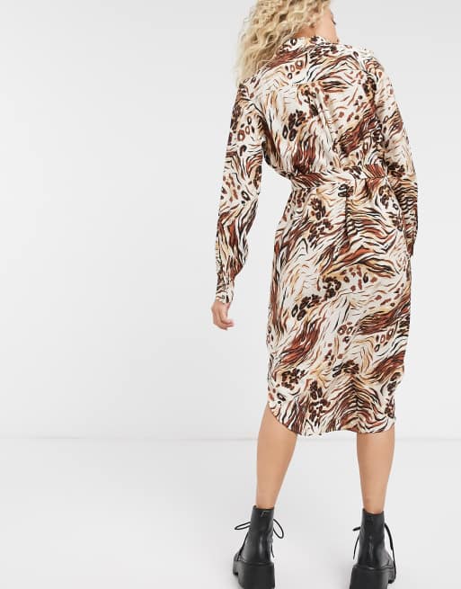 Vestido camisero con estampado de tigre de Object ASOS