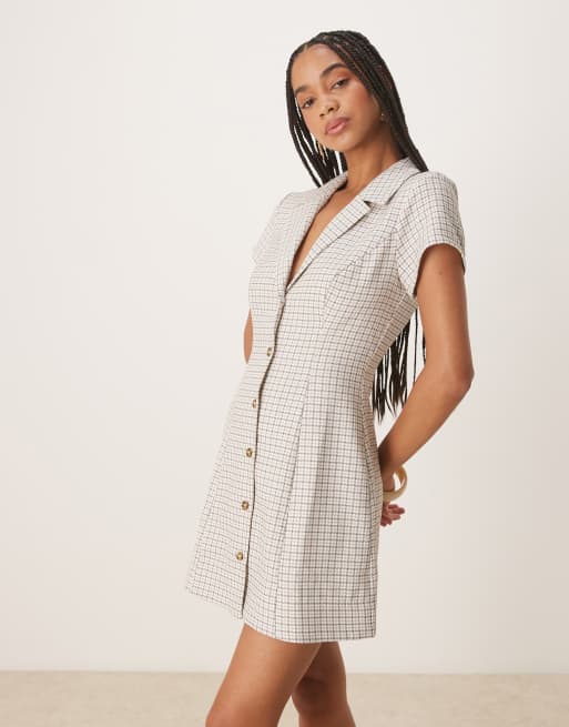 Vestido camisero corto a cuadros con solapas de ASOS DESIGN, 2 de 4