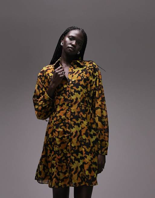 Vestido camisero animal print 2025