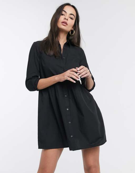 Vestido camisero 2025 negro corto