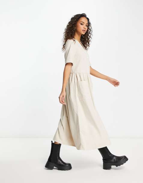 Vestido camisero midi con bolsillo en la parte delantera de Monki - view 1