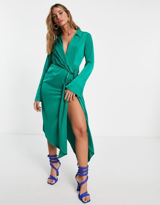 Vestido midi diseño de satén ASOS DESIGN | ASOS