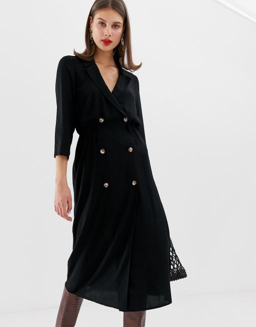 Vestido camisero midi con y detalle de cuello de ASOS DESIGN | ASOS