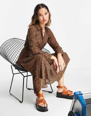 Vestido camisero midi estampado de Vero Moda