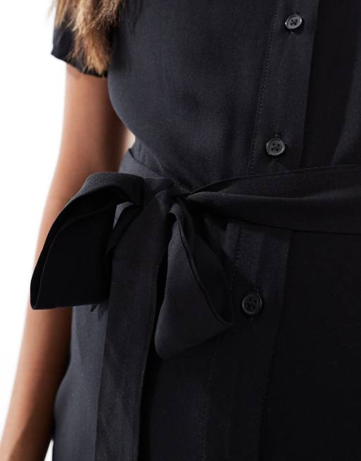 Vestido camisero midi negro con lazada en la cintura de Vero Moda Maternity, 2 de 4