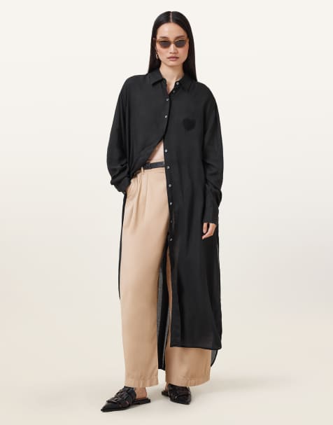 Vestido camisero negro Ezra de AllSaints - view 1