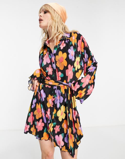 Vestido sales camisero plisado