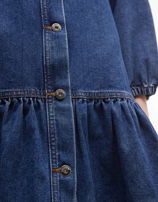 Vestido camisero vaquero con lavado enjuagado de COLLUSION, 3 de 4