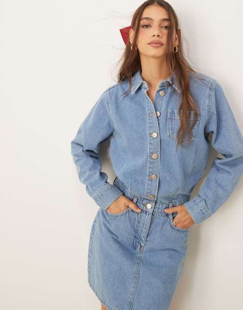 Vestido camisero vaquero corto azul claro Galveston de Nobody's Child - view 1