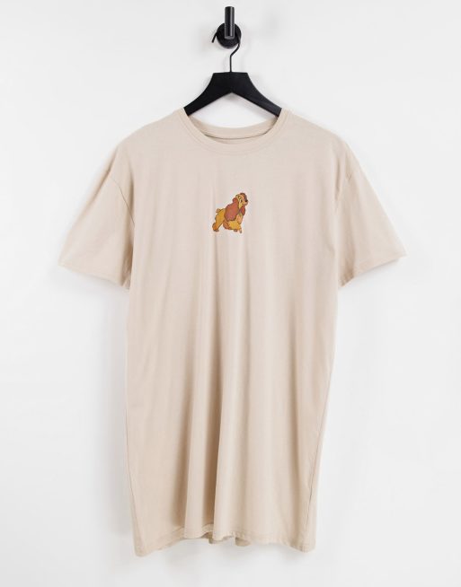 Vestido color arena estilo camiseta Lady & The Tramp de Disney