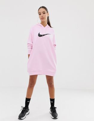 Vestido con capucha y logo en rosa de Nike | ASOS