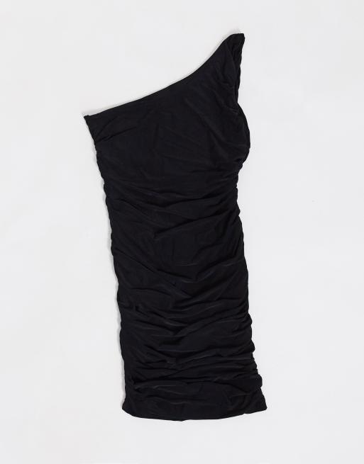 Vestido corto asimétrico ceñido en negro de Missguided Petite, 2 de 4