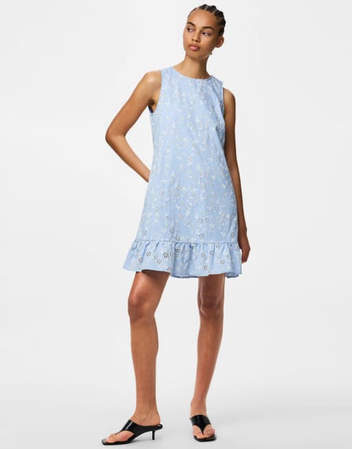 Vestido corto azul claro de Pieces, 4 de 4