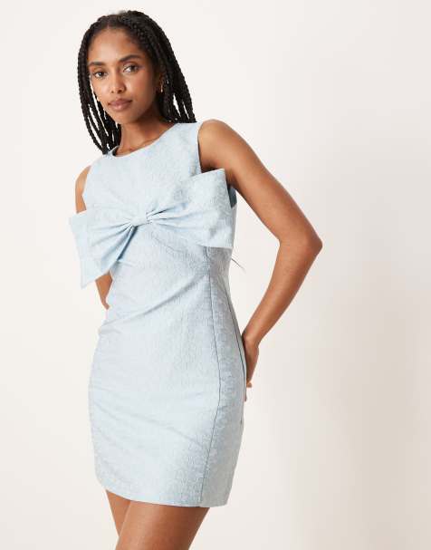 Vestido corto azul pálido con lazo delantero de Sister Jane x ASOS - view 1