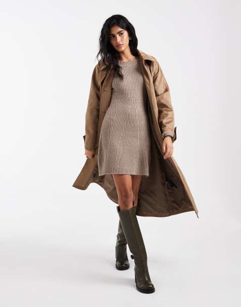 Vestido corto beis jaspeado de manga larga de Vero Moda - view 1