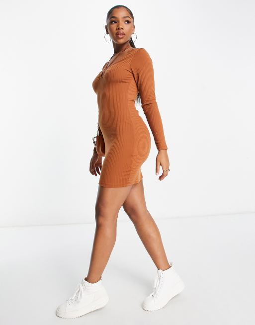 Vestidos color cheap camel cortos
