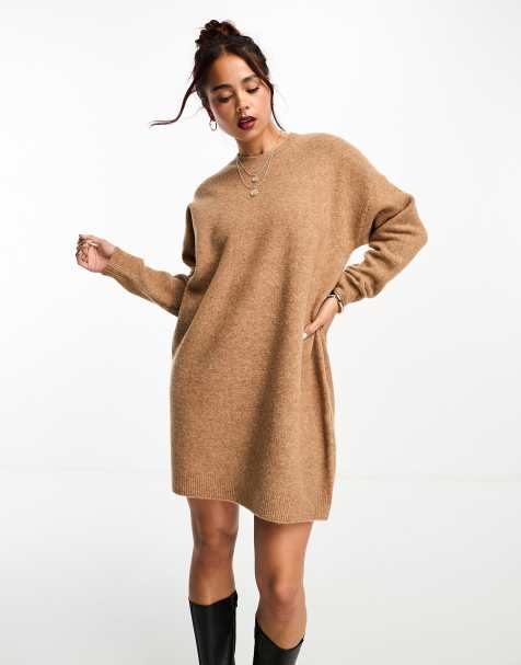 Mujer Invierno Cálido de Ochos Jersey Vestido Mujer Largo Suéter Vestidos