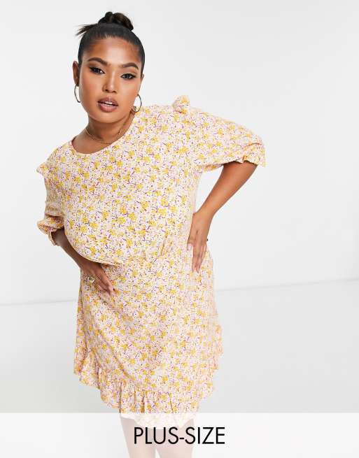 Vestido corto color coral de manga larga Serena de Nobody's Child Plus