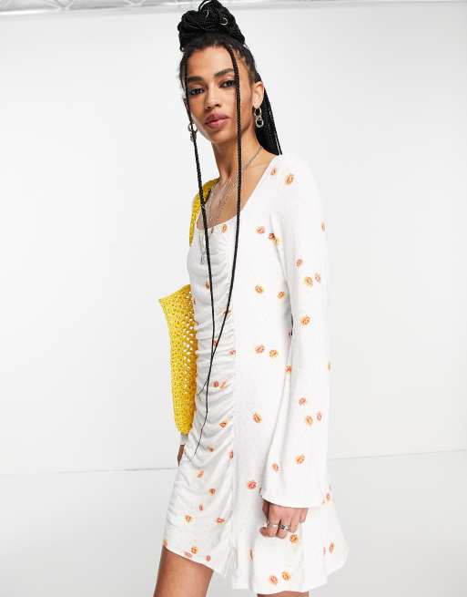 Vestido corto color marfil de lunares Celia de Free People