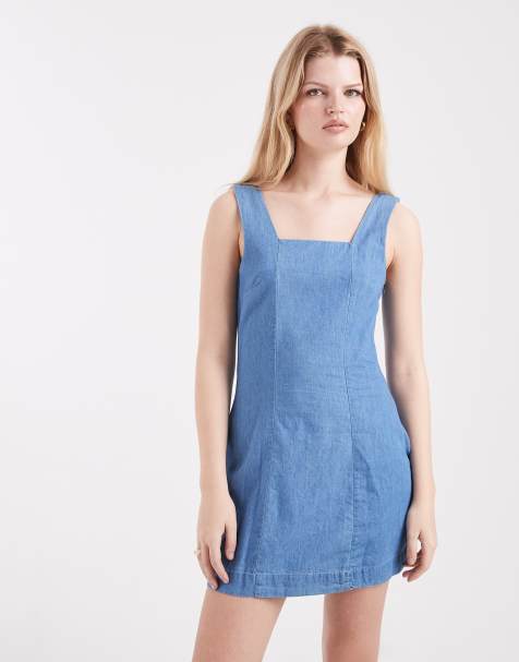 Vestido corto con cuello cuadrado de cambray de Cotton On - view 1